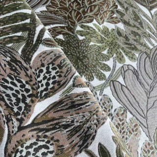 Exotischer Blattwerk-Flair Retro Tropisches Blatt Olivgrün & Braun Verdunkelungsvorhang 7