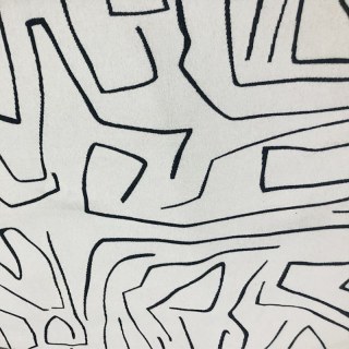 Graffiti Soul Schwarz und Weiß Abstrakte Linienkunst Chenille Vorhang