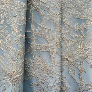 Jungle Jive Leopard und Papagei Eierschalenblau und Gold Verdunklungsvorhänge 4