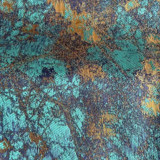 Türkis Schätze Luxus Jacquard Teal Blau & Gold Vorhang 6