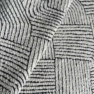 Weave Whisper Geometrisches Schwarz & Weiß Schwerer Woll-Chenille-Vorhang 5