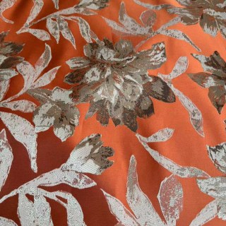 Blüten-Wandteppich Terrakotta Orange Satin Blumen Vorhänge 6