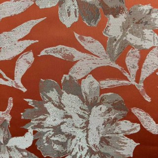 Blüten-Wandteppich Terrakotta Orange Satin Blumen Vorhänge 7