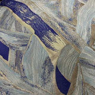 Dreamscape Luxuriöse Jacquard Abstrakte Blau-Gold Vorhänge 5