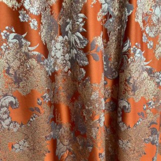 Blumige Reverie Jacquard Terracotta Orange Vorhänge 4
