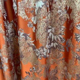 Blumige Reverie Jacquard Terracotta Orange Vorhänge 6
