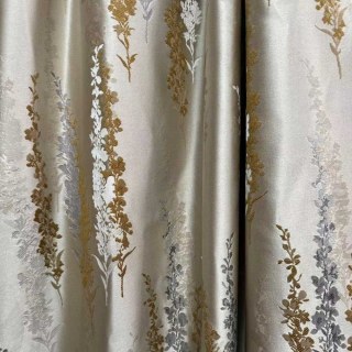 Lavendel Eleganz Luxus Jacquard Creme Goldene Blumen Vorhänge 7