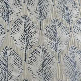 Leaf Dance Luxuriöse Jacquard Creme- und Blaue Blumenmuster Vorhänge 9