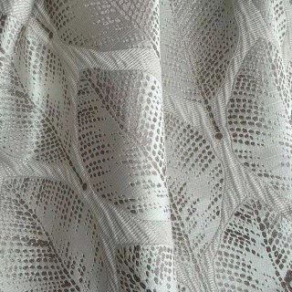 Leaf Dance Luxuriöse Jacquard Creme- und Braunflorale Vorhänge 4