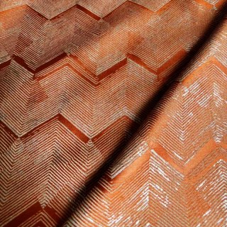 Zigzag Symphony Chevron Orange Kunstseide Moderne Geometrische Vorhänge 5