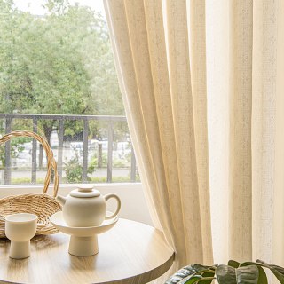 Diamond Veil Creme Geometrischer Voile Vorhang 4