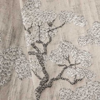 Gefrosteter Bonsai Schnee und Kiefer Mocha Braun Blumenmuster Vorhang 5