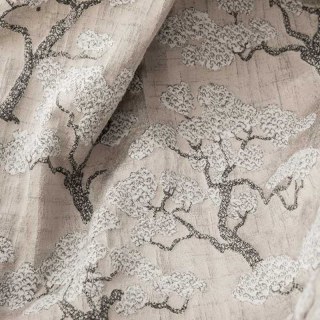 Gefrosteter Bonsai Schnee und Kiefer Mocha Braun Blumenmuster Vorhang 6