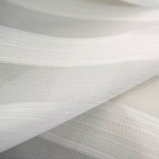 Mondschein Schimmer Silber Kräftige Gestreifte Weiße Voile Gardine 4