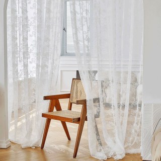 Spitzenvorhang Posey Elfenbeinweiß Netzgardinen 3