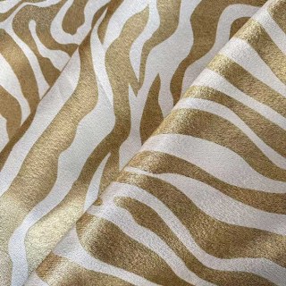 Savannah Luxuriöser Jacquard Creme Gold Zebra Muster Vorhang 5