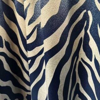 Savannah Luxuriöser Jacquard Marineblaues Zebra-Muster Vorhang 4