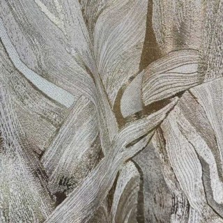 Dreamscape Luxuriöse Jacquard Abstrakt Creme- und Goldfarbene Vorhänge