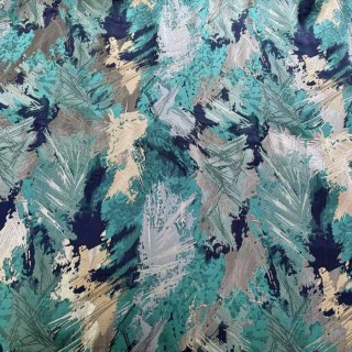 Jungle Mist Luxuriöser Jacquard Teal Blue Abstrakte Vorhänge 9