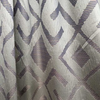 Luxe Labyrinth Silberne und blaue geometrische Vorhänge 6