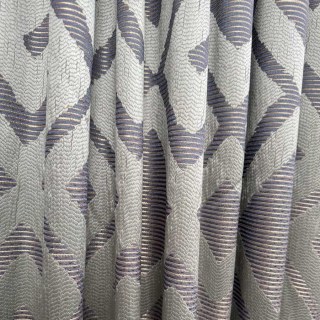 Luxe Labyrinth Silberne und blaue geometrische Vorhänge 5
