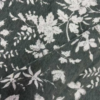 Midsummer Night Dunkelolivgrüne florale Chenille-Vorhänge 4
