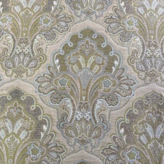 Regale Eleganz Jacquard Creme und Olivgrüne Damastgardine 5