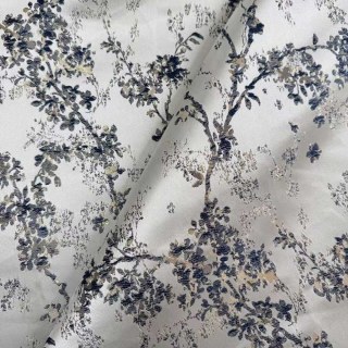 Starlit Bloom Luxuriöse Jacquard Silber & Blaue Blumen Vorhänge 6