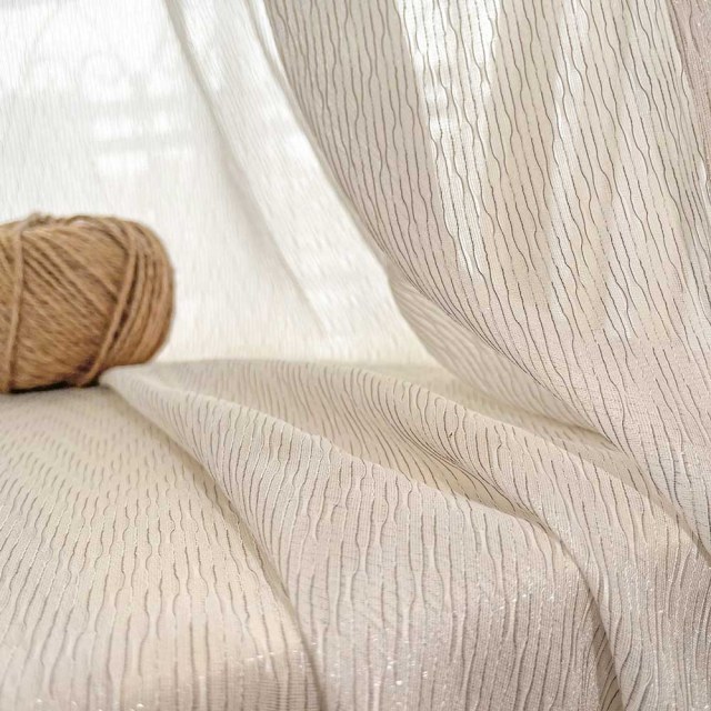 Whisper Wave schimmernde Creme-Mesh-Netz-Vorhänge 1