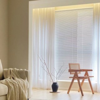 Whisper Wave schimmernde weiße Mesh Net Voile Vorhänge 2