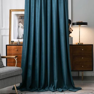 Skandinavische Korbflecht-Strukturierte Teal Samt Verdunklungsvorhänge