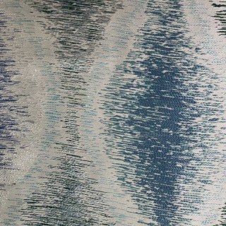 Ikat Wellen Blau und Türkis Ogee Geometrische Vorhänge mit Silberdetails 6