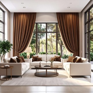 Feine Kaffeebraune Samtvorhänge 2