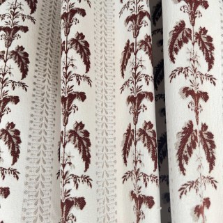 Heirloom Stripe Schweres Weinrot Braun Blumig Chenille Vorhang 4
