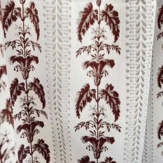 Heirloom Stripe Schweres Weinrot Braun Blumig Chenille Vorhang 6