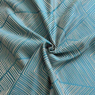 Hexagon Haven geometrische türkisfarbene Vorhänge 8