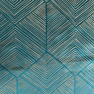 Hexagon Haven geometrische türkisfarbene Vorhänge 7