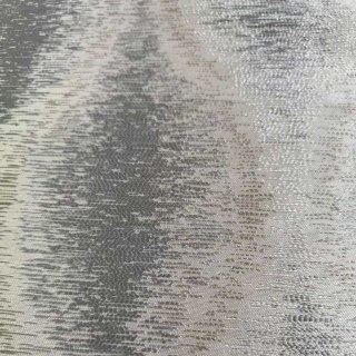 Ikat Ripples Grau und Creme Ogee Geometrische Vorhänge mit Silberdetails 9