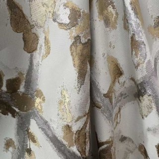 Gitterblüten Jacquard Creme Gold Blumenvorhänge 6