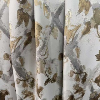 Gitterblüten Jacquard Creme Gold Blumenvorhänge 4