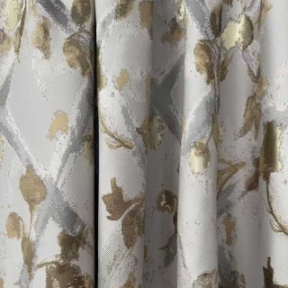 Gitterblüten Jacquard Creme Gold Blumenvorhänge 5
