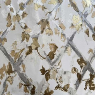 Gitterblüten Jacquard Creme Gold Blumenvorhänge 7