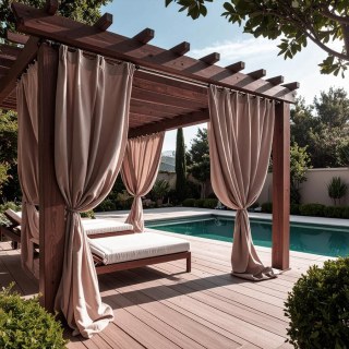 Malibu Wasserdichter Twill Flieder Taupe Outdoor Vorhang