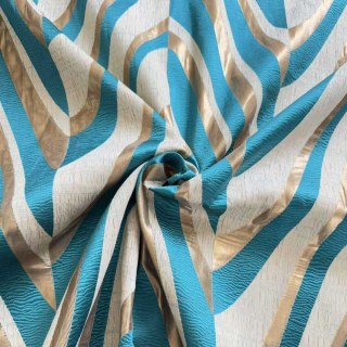 Ozeanwelle Eleganz Teal und Gold Art Deco Geometrische Vorhänge 10