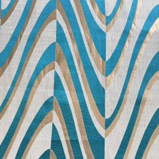 Ozeanwelle Eleganz Teal und Gold Art Deco Geometrische Vorhänge 9