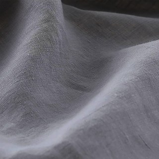 Provenzalischer reiner Flachsleinen hellgrauer schwerer halbtransparenter Voile-Vorhang