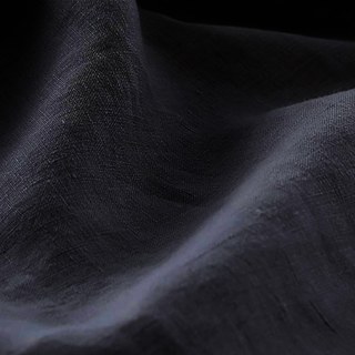 Provenzalischer Stil, reiner Leinen, dunkles Anthrazitgrau, schwere, transparente Gardine