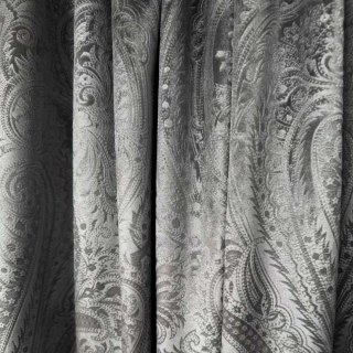 Royal Mirage Jacquard Anthrazitgraue Damast-Samtvorhang 6