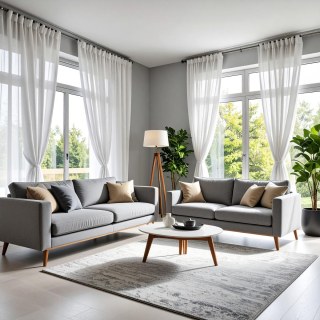 Smarties Strahlendes Weiß Weicher Schierer Voile Vorhang 2