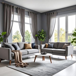 Smarties Grau Weicher Schierer Voile Vorhang 2